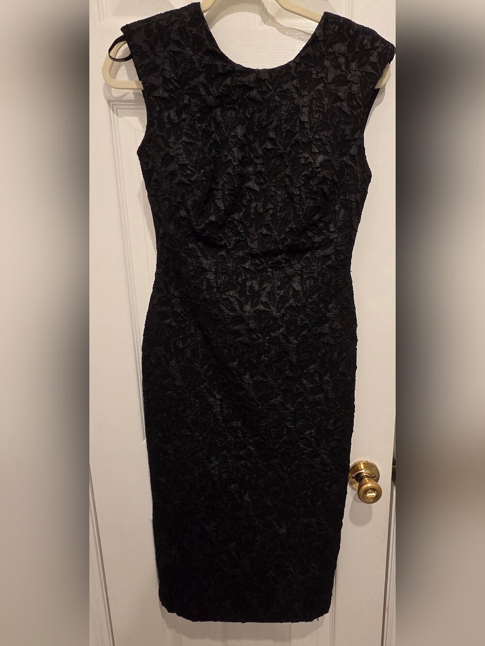 Calvin Klein Black Textured Midi Dress